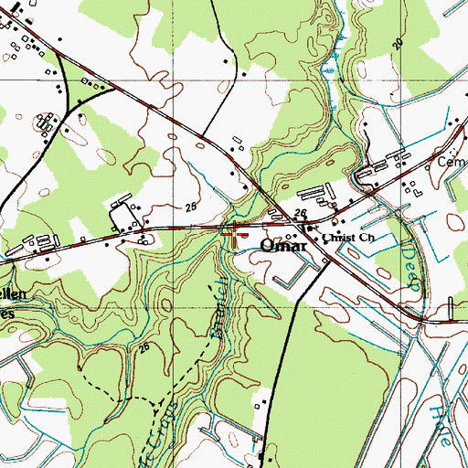 Topographic Map of McCrays Branch, DE