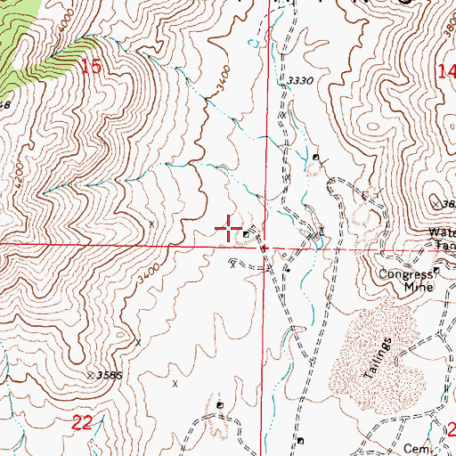 Topographic Map of Senate Mine, AZ
