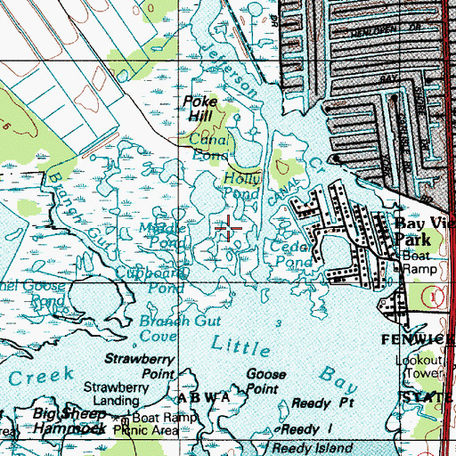 Topographic Map of Middle Pond, DE