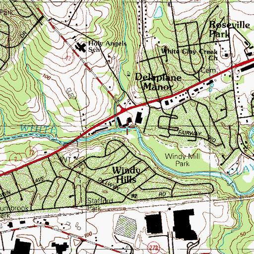 Topographic Map of Middle Run, DE