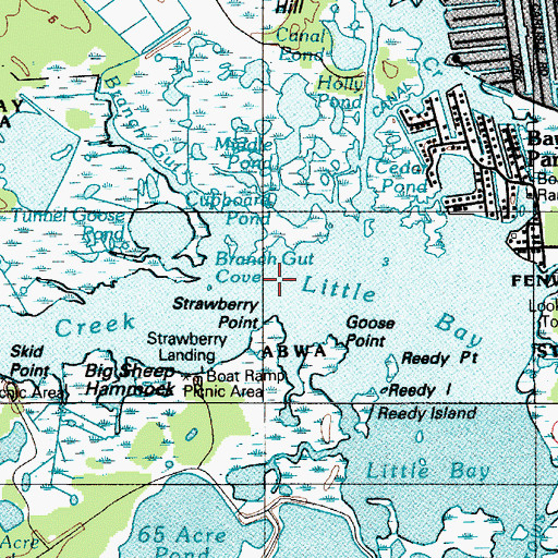 Topographic Map of Miller Creek, DE