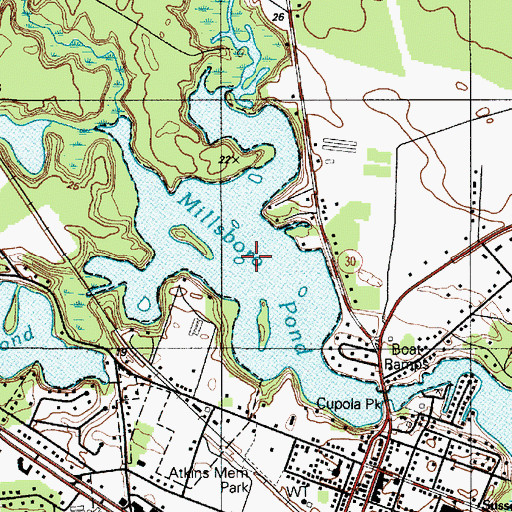 Topographic Map of Millsboro Pond, DE