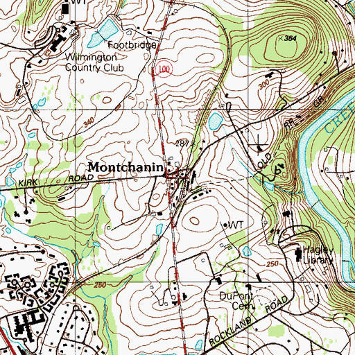 Topographic Map of Montchanin, DE