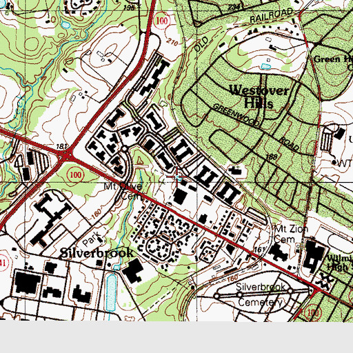 Topographic Map of Mount Olive Cemetery, DE