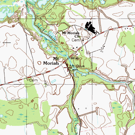 Topographic Map of Mount Olive Cemetery, DE