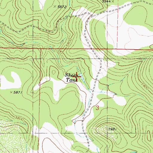 Topographic Map of Sheep Tank, AZ