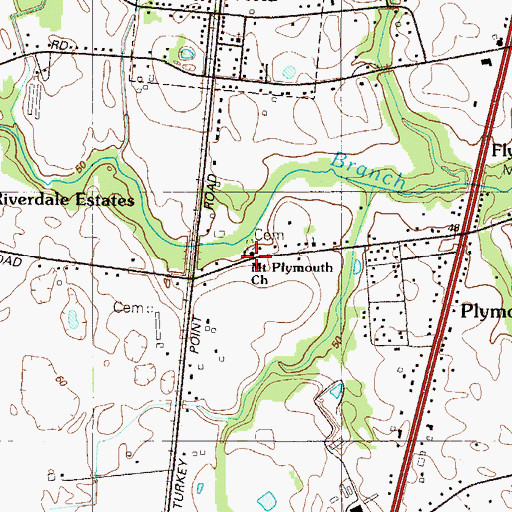 Topographic Map of Mount Plymouth Church, DE