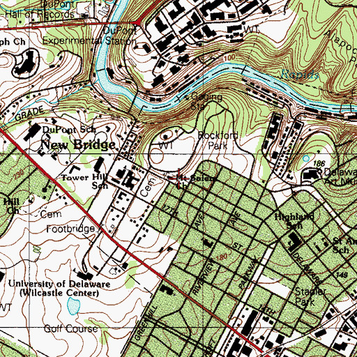 Topographic Map of Mount Salem Church, DE