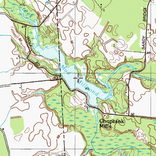 Topographic Map of Mud Millpond, DE