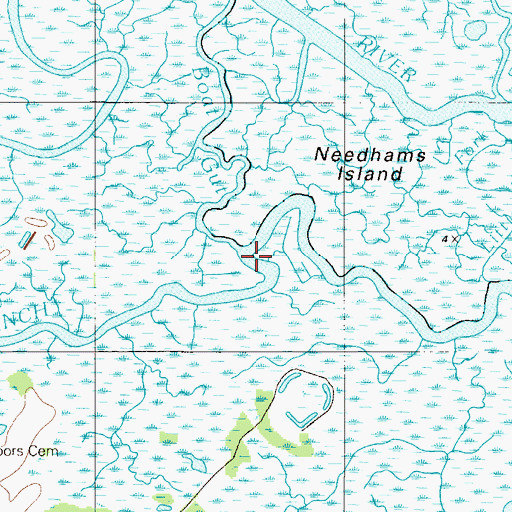 Topographic Map of Muddy Branch, DE
