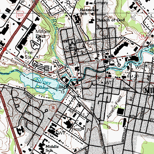 Topographic Map of Mullet Run, DE