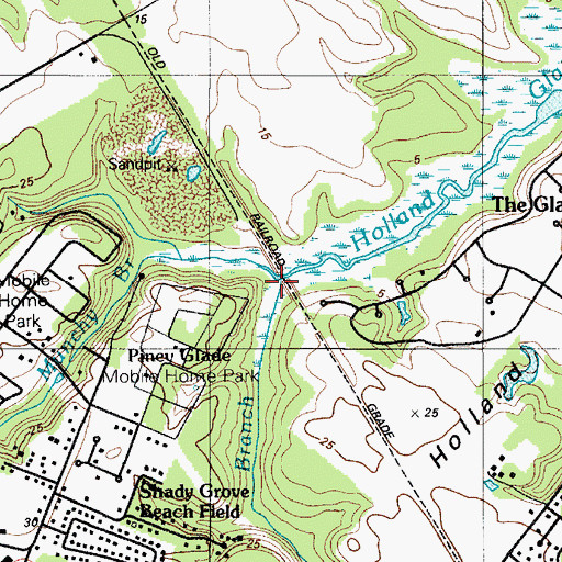 Topographic Map of Munchy Branch, DE