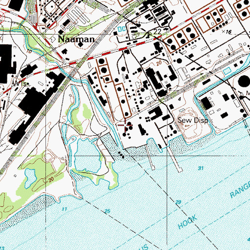Topographic Map of Naaman Creek, DE