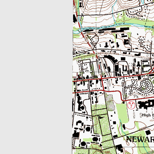 Topographic Map of Newark, DE