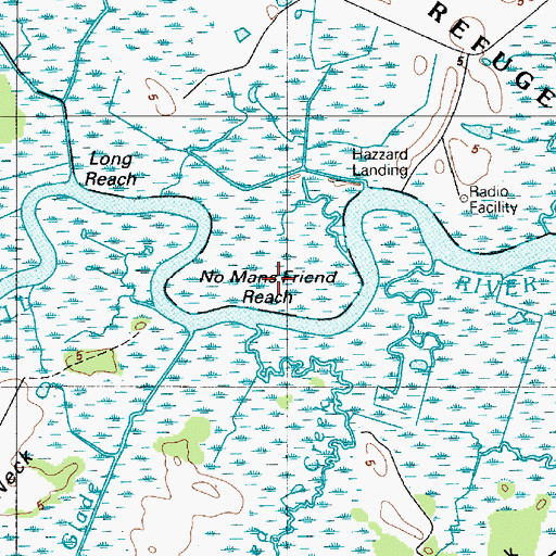 Topographic Map of No Mans Friend Reach, DE