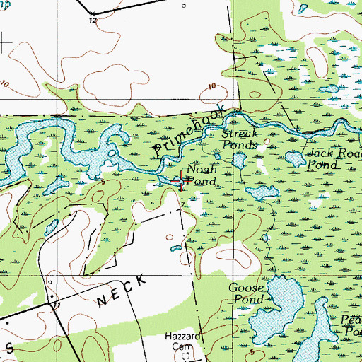 Topographic Map of Noah Pond, DE