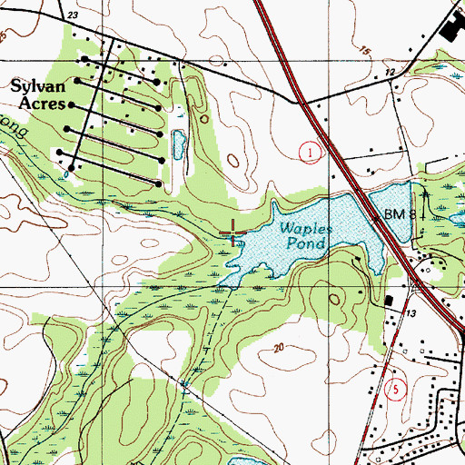 Topographic Map of North Prong, DE