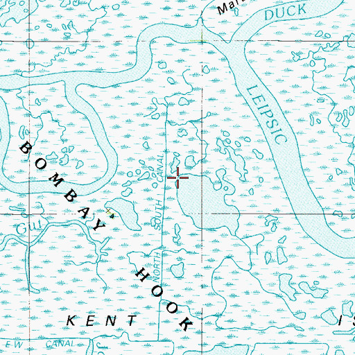 Topographic Map of North South Canal, DE