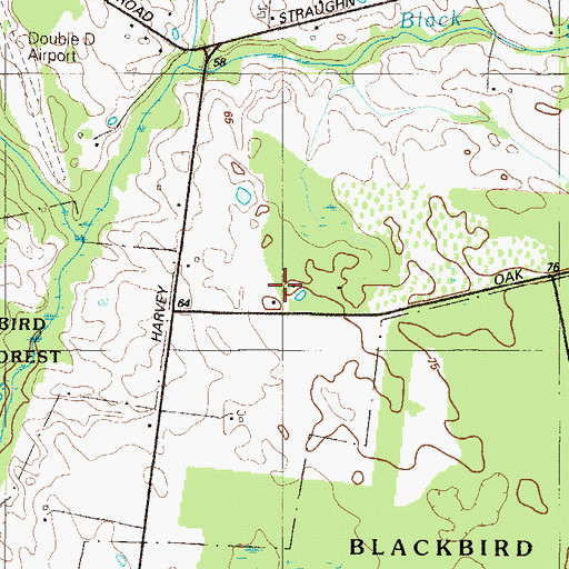 Topographic Map of Oak Hill School, DE