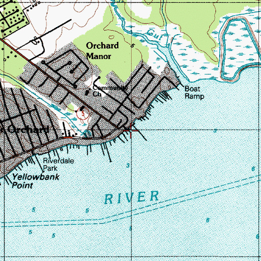 Topographic Map of Oak Orchard, DE
