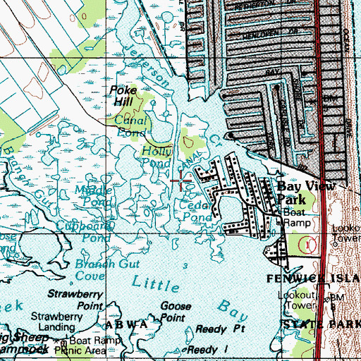 Topographic Map of Old Canal, DE