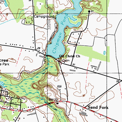 Topographic Map of Christ Evangelical Church, DE