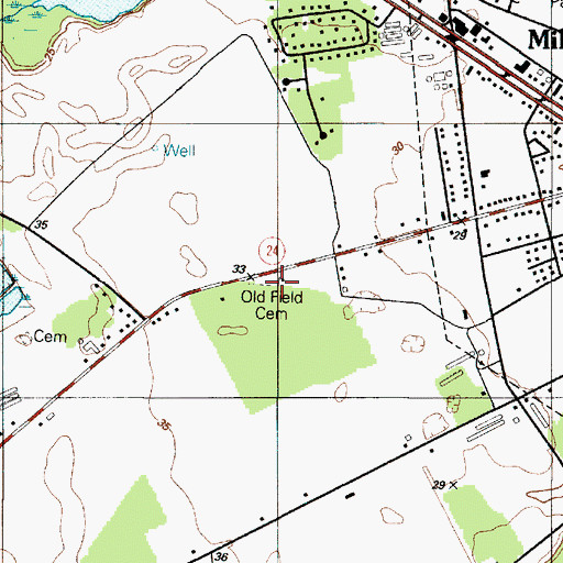 Topographic Map of Old Field Church, DE