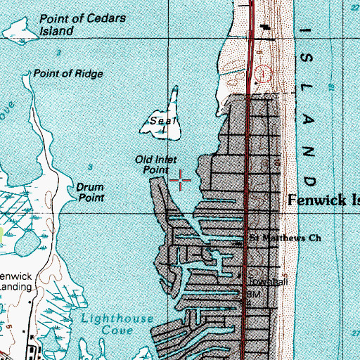Topographic Map of Old Inlet Point, DE