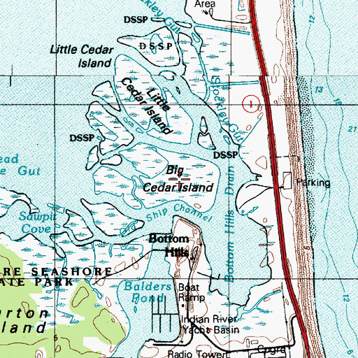 Topographic Map of Old Ship Channel, DE