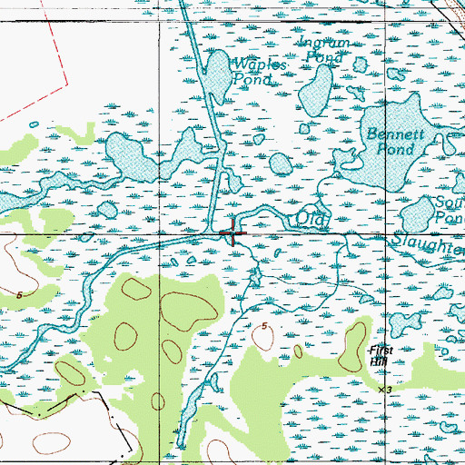 Topographic Map of Old Slaughter Creek, DE