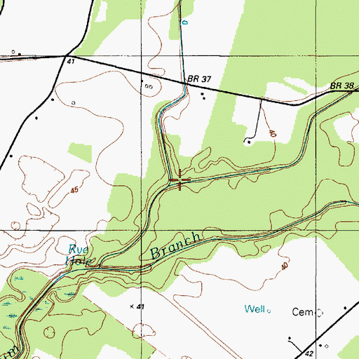 Topographic Map of Owens Branch, DE
