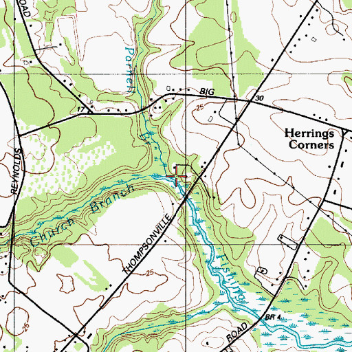 Topographic Map of Parnell Branch, DE