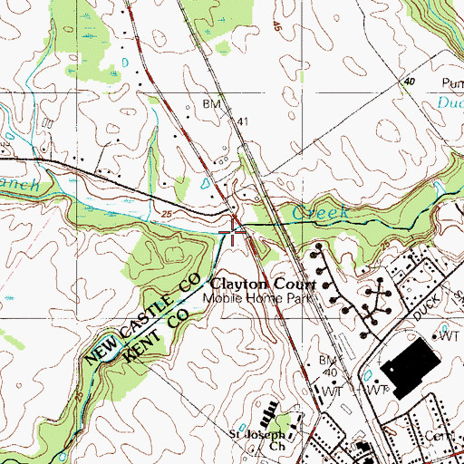 Topographic Map of Paw Paw Branch, DE