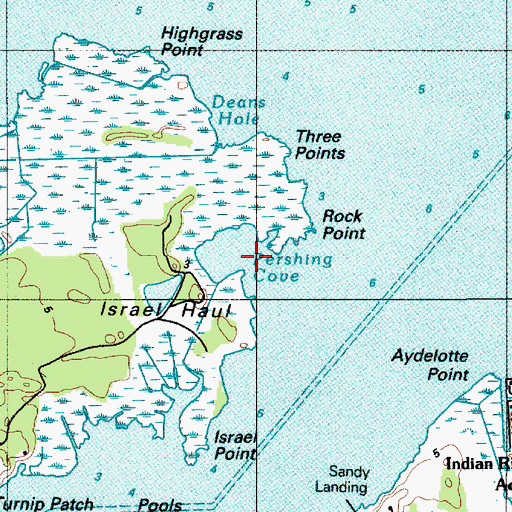Topographic Map of Pershing Cove, DE