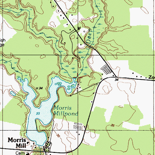 Topographic Map of Peterkins Branch, DE