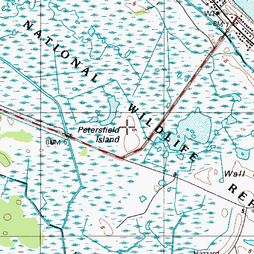 Topographic Map of Petersfield Island, DE
