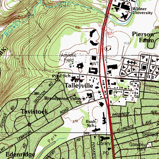 Topographic Map of The Pilot School, Incorporated, DE