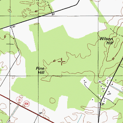 Topographic Map of Pine Hill, DE