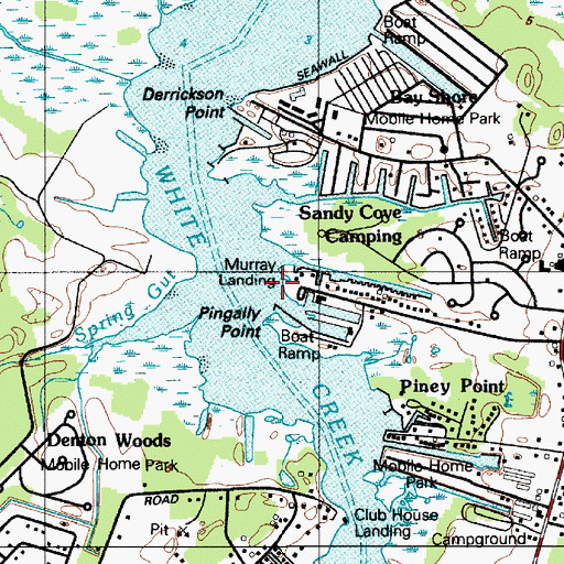 Topographic Map of Pingally Point, DE