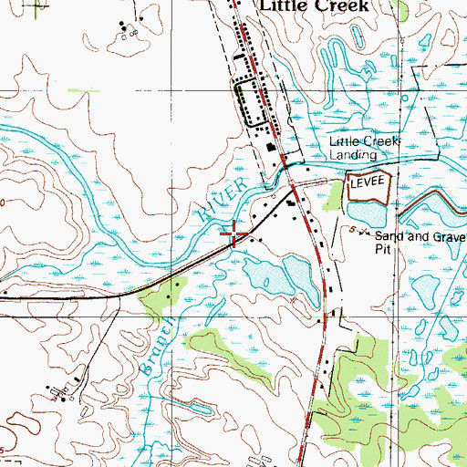 Topographic Map of Pipe Elm Branch, DE