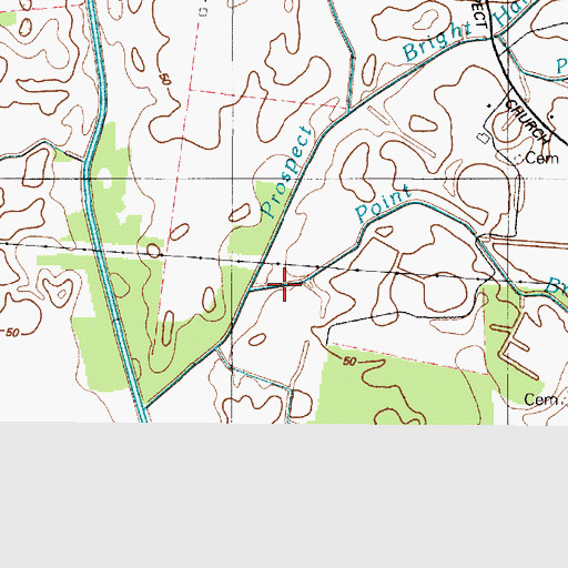 Topographic Map of Point Branch, DE