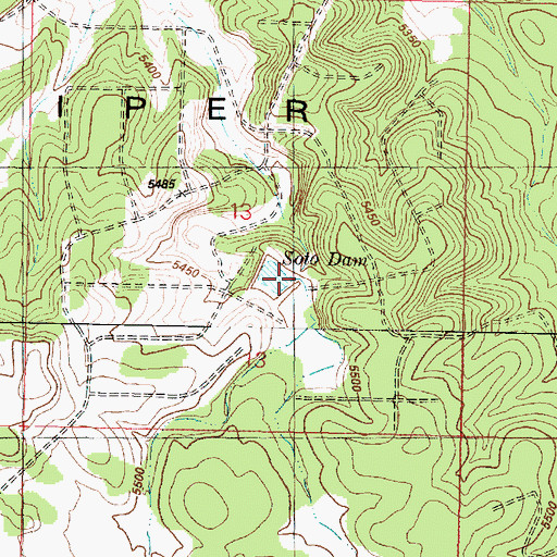 Topographic Map of Soto Dam, AZ