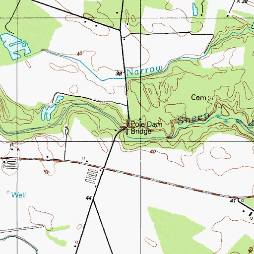 Topographic Map of Pole Dam Bridge, DE