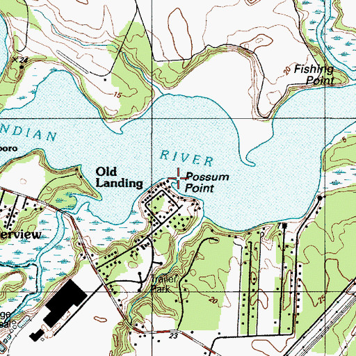 Topographic Map of Possum Point, DE