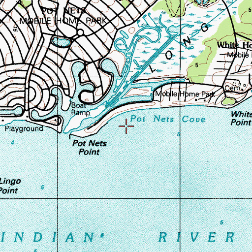 Topographic Map of Pot Nets Cove, DE