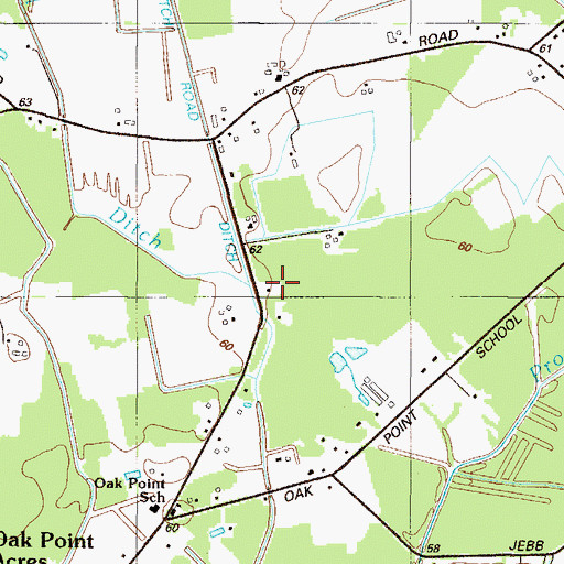 Topographic Map of Powell Ditch, DE