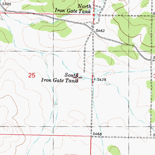 Topographic Map of South Iron Gate Tank, AZ