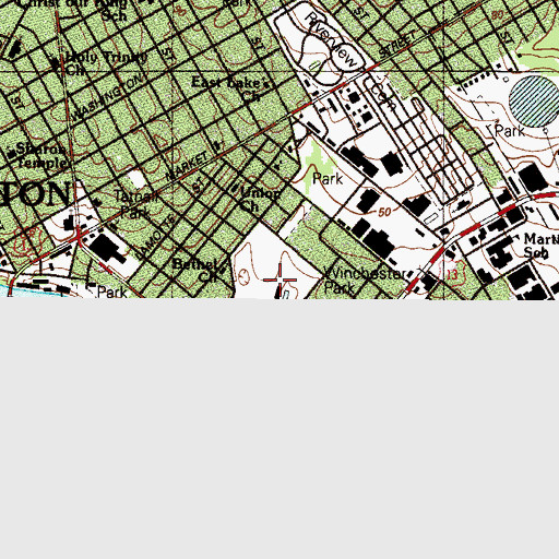 Topographic Map of Price Run Park, DE