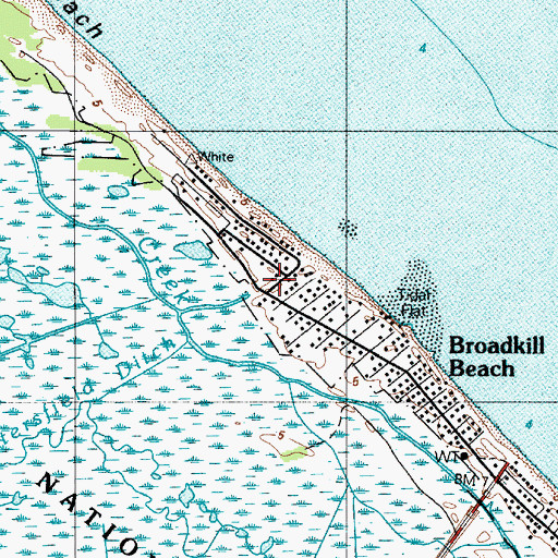 Topographic Map of Primehook Creek, DE