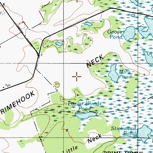 Topographic Map of Primehook Neck, DE
